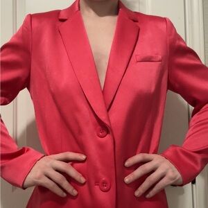 Alice + Olivia Vibrant Pink Satin Blazer